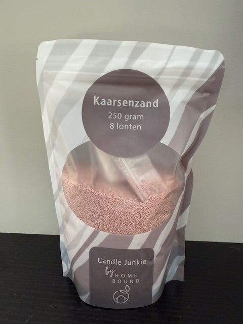Kaarsenzand in 3 kleuren & 2 formaten – Zwart, Roze & Taupe met Lonten | Candle Junkie by Homebound