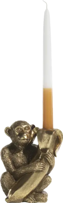 Affe mit Bananen-Kerzenhalter – Gold von Coco Maison