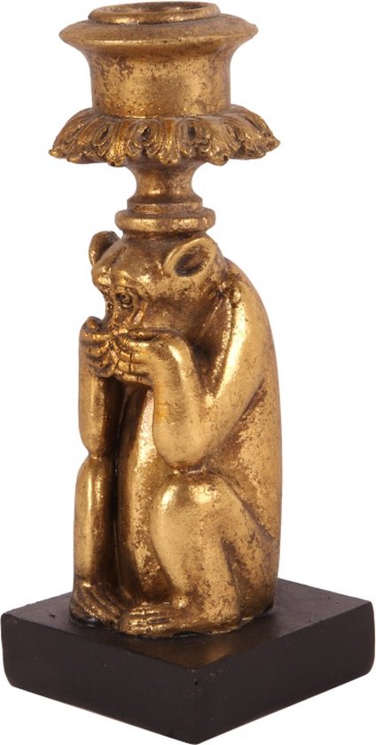 Gouden Apen Kandelaars – Set van 3 – Horen, Zien, Zwijgen – Dutch Style – 15 cm