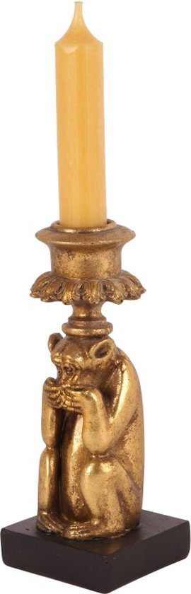 Gouden Apen Kandelaars – Set van 3 – Horen, Zien, Zwijgen – Dutch Style – 15 cm