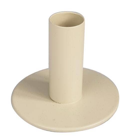 Housevitamin beige metalen kaarshouder – 8 × 8 × 6,5 cm – exclusief kaars – Krokomingo