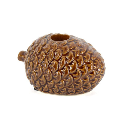 Candlestick Cona Pinecone Brown – Ceramic – 11.5 cm
