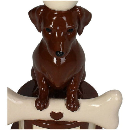 Dog Candle Holder with Bone – Playful Animal Home Decor