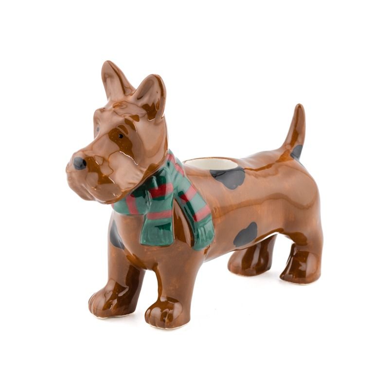 terrier kandelaar keramiek honden kandelaar met sjaal decoratie