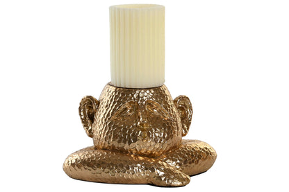 Gouden sculptuur kandelaar in de vorm van een hoofd – Krokomingo