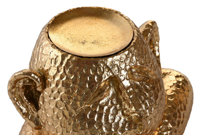 Goldener Kerzenleuchterkopf – Kunstharzskulptur – 21 cm