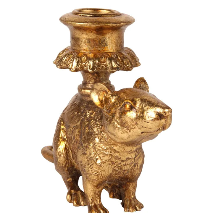 Golden Rat Candlestick – 12 cm – Dutch Style