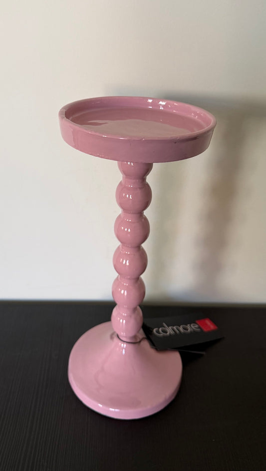 roze kandelaar colmore design stompkaars 10 cm