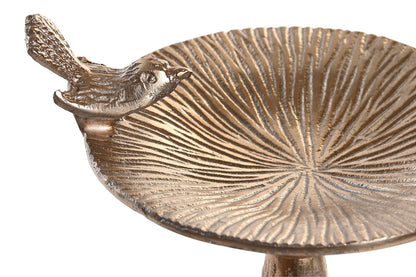 Goldener Kerzenständer mit Vogel – Aluminium – 19 cm