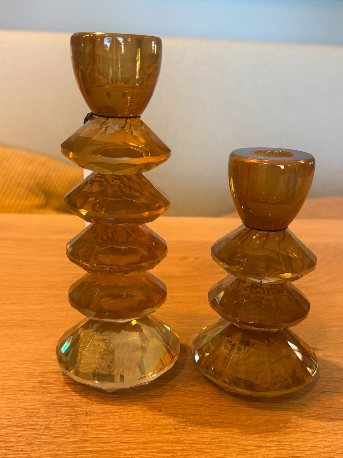 Light & Living Kerstboom Kandelaars Rovelo Milky Dark Brown – Set van 2