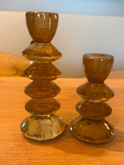 Light & Living Kerstboom Kandelaars Rovelo Milky Dark Brown – Set van 2