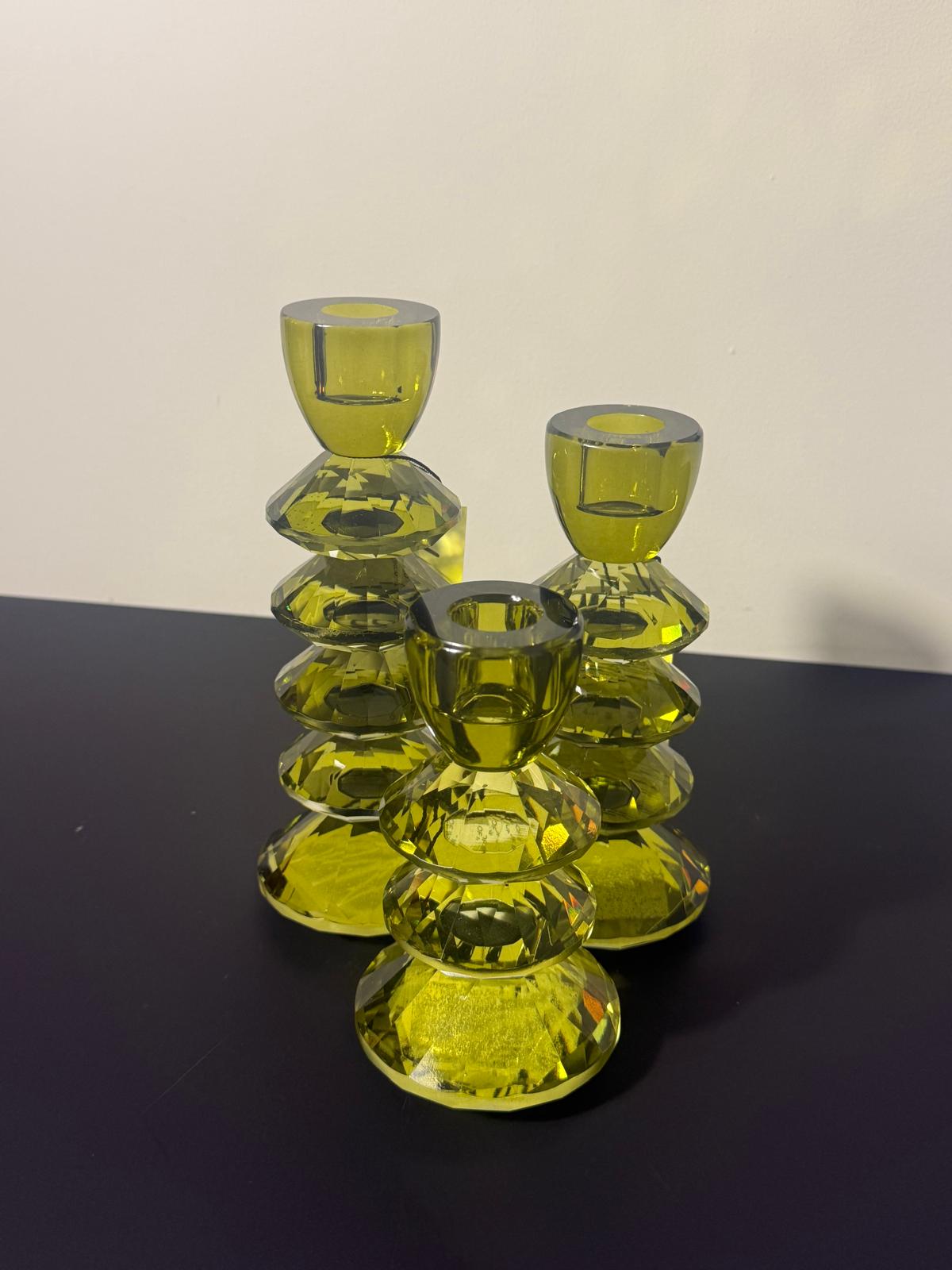3er-Set Kerzenhalter aus Glas Rovelo Grün – Light & Living