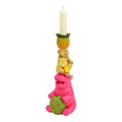 Tropische Dieren Kandelaar – Aap & Nijlpaard 25 cm