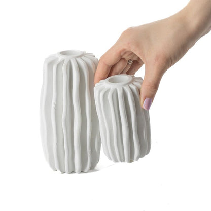 Ceramic Candle Holder White Organic – 2 Sizes