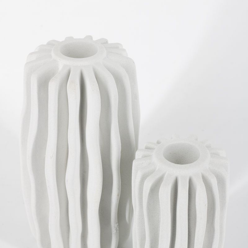 Ceramic Candle Holder White Organic – 2 Sizes