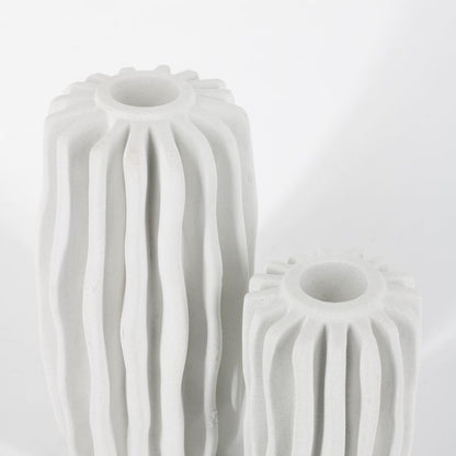 Ceramic Candle Holder White Organic – 2 Sizes