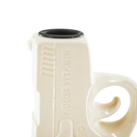 Pistol Candlestick – Cream White / Beige – 12×5×12 cm