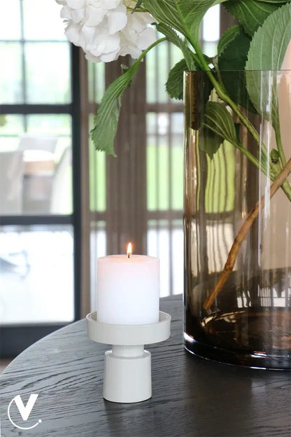 Ivory kandelaar Piura van metaal – omkeerbaar design voor stomp-, dinerkaars en theelichtje