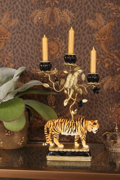 Tiger Kerzenständer – Luxuriöser Tier-Kerzenständer im holländischen Stil