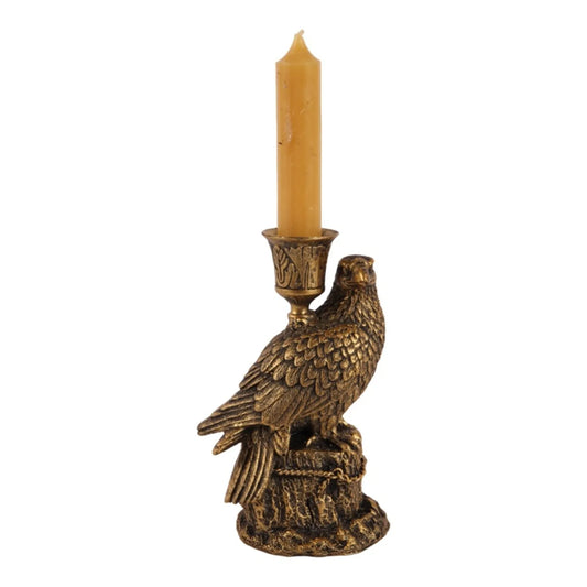 gouden vogel kandelaar met dinerkaars decoratief dutch style