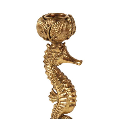 Gouden Kandelaar Zeepaardje – Dutch Style – 21 cm – Luxe Maritiem Design
