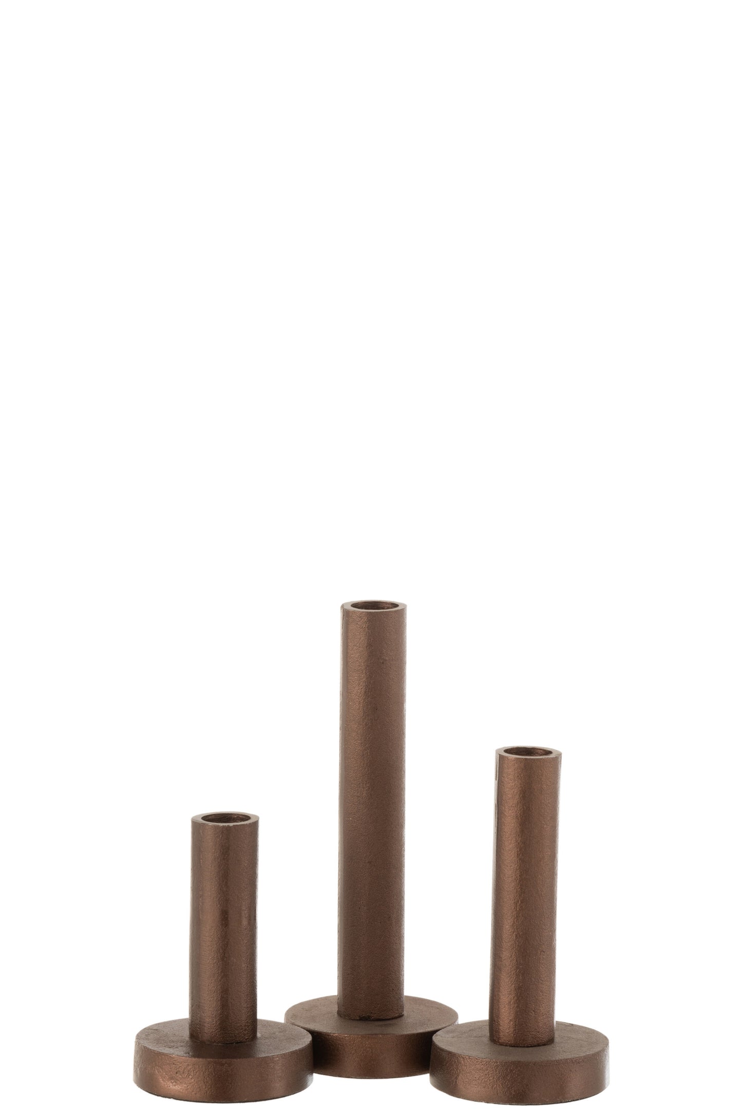 Set of 3 Dark Brown Candle Holders – Modern Metal