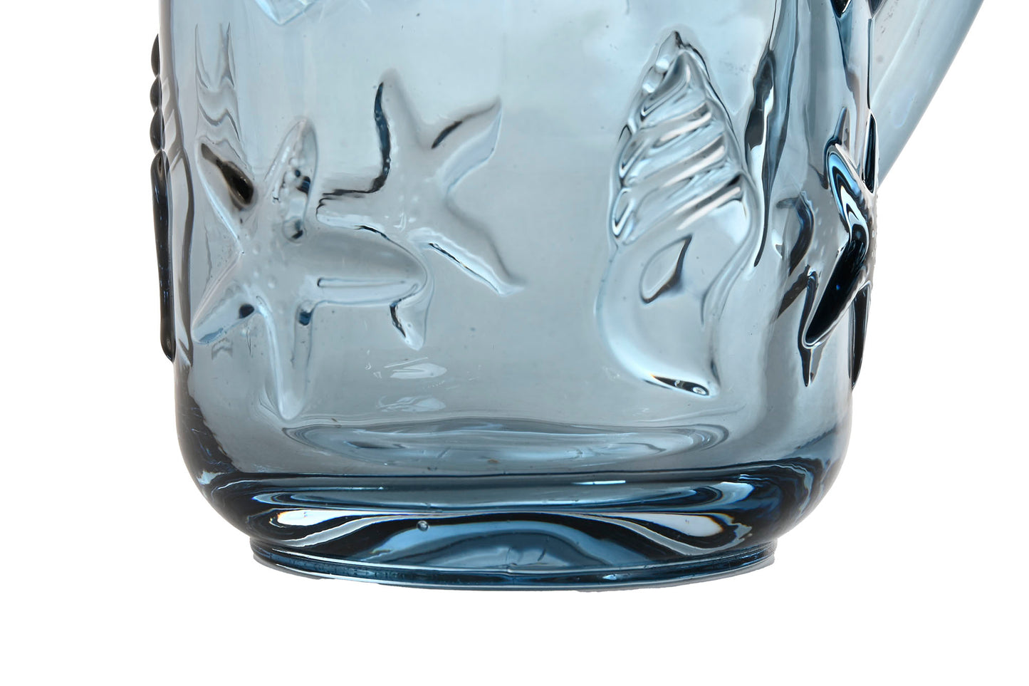 Glazen Waterkan met Zeesterren Reliëf – Blauw 1,15 Liter