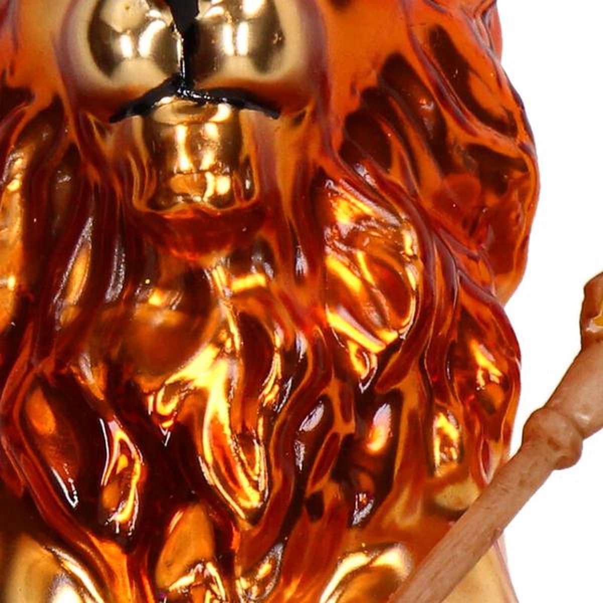 Gouden leeuw kerstbal van glas met kroon en scepter – koninklijke kerstdecoratie met dierenthema van Krokomingo