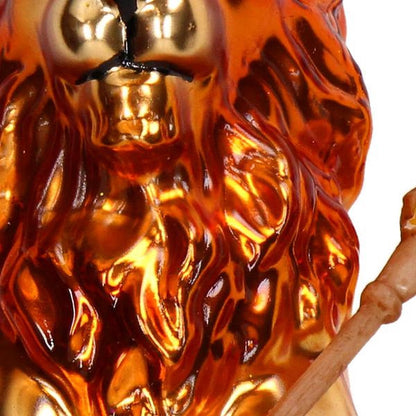 Gouden leeuw kerstbal van glas met kroon en scepter – koninklijke kerstdecoratie met dierenthema van Krokomingo