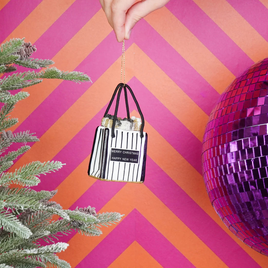 Shopping Bag Kerstbal – Glas – 8,5 cm