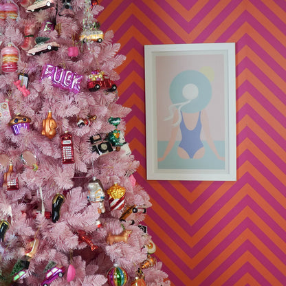 Weihnachtskugel aus Glas mit Siegelmotiv – 3,5 x 9,5 cm – Glänzender Tierschmuck