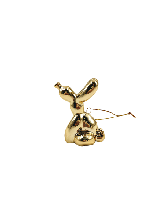Housevitamin gouden keramisch ballonhond ornament hanger – 6,5 cm – Krokomingo