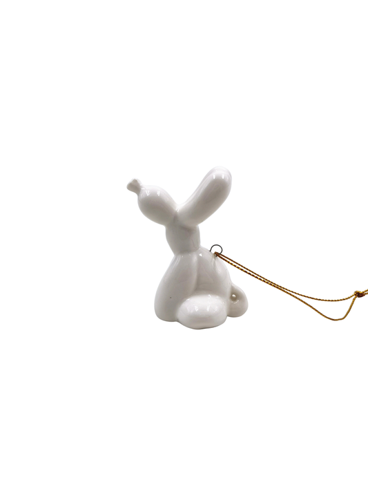 Housevitamin witte keramisch ballonhond ornament hanger – 6,5 cm – Krokomingo