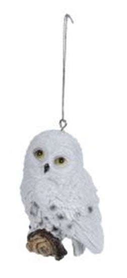 Witte uil kersthanger – 10 cm hoog – kerstdecoratie vogel voor in de boom – Krokomingo