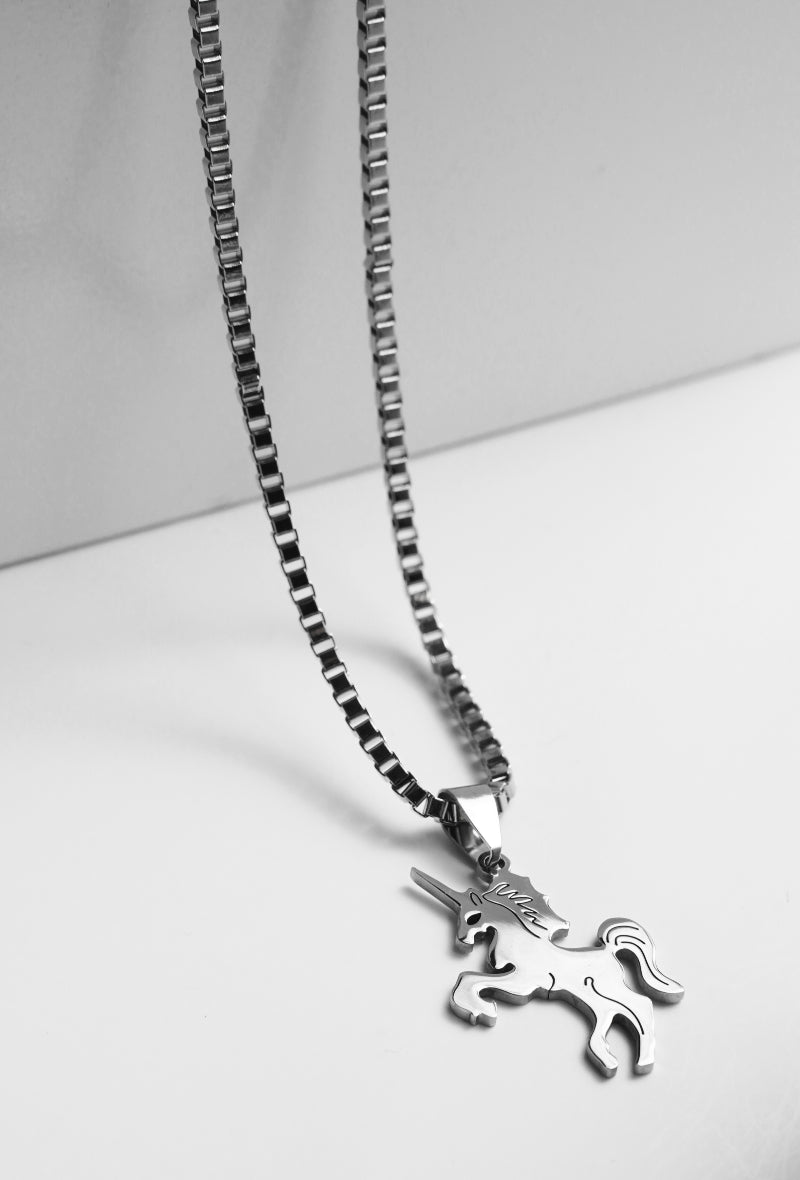 Unisex Ketting Eenhoorn – Zilverkleurig Stainless Steel