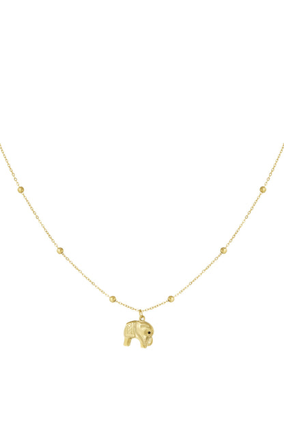 Ketting Olifant – Goudkleurig Stainless Steel – 40+5 cm