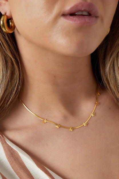Schakelketting met Vlinders – Goudkleurig 40+5 cm