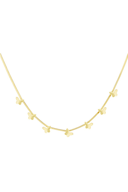Schakelketting met Vlinders – Goudkleurig 40+5 cm