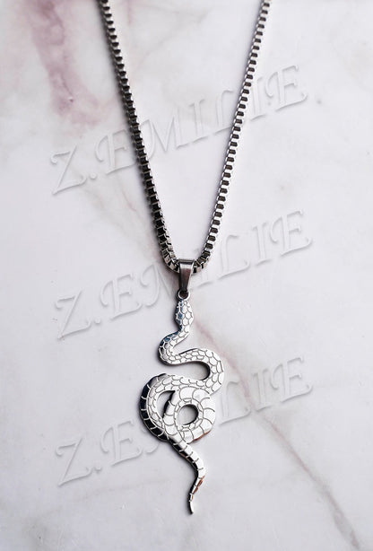 Zilveren Slangenketting – Unisex Stainless Steel 30 cm