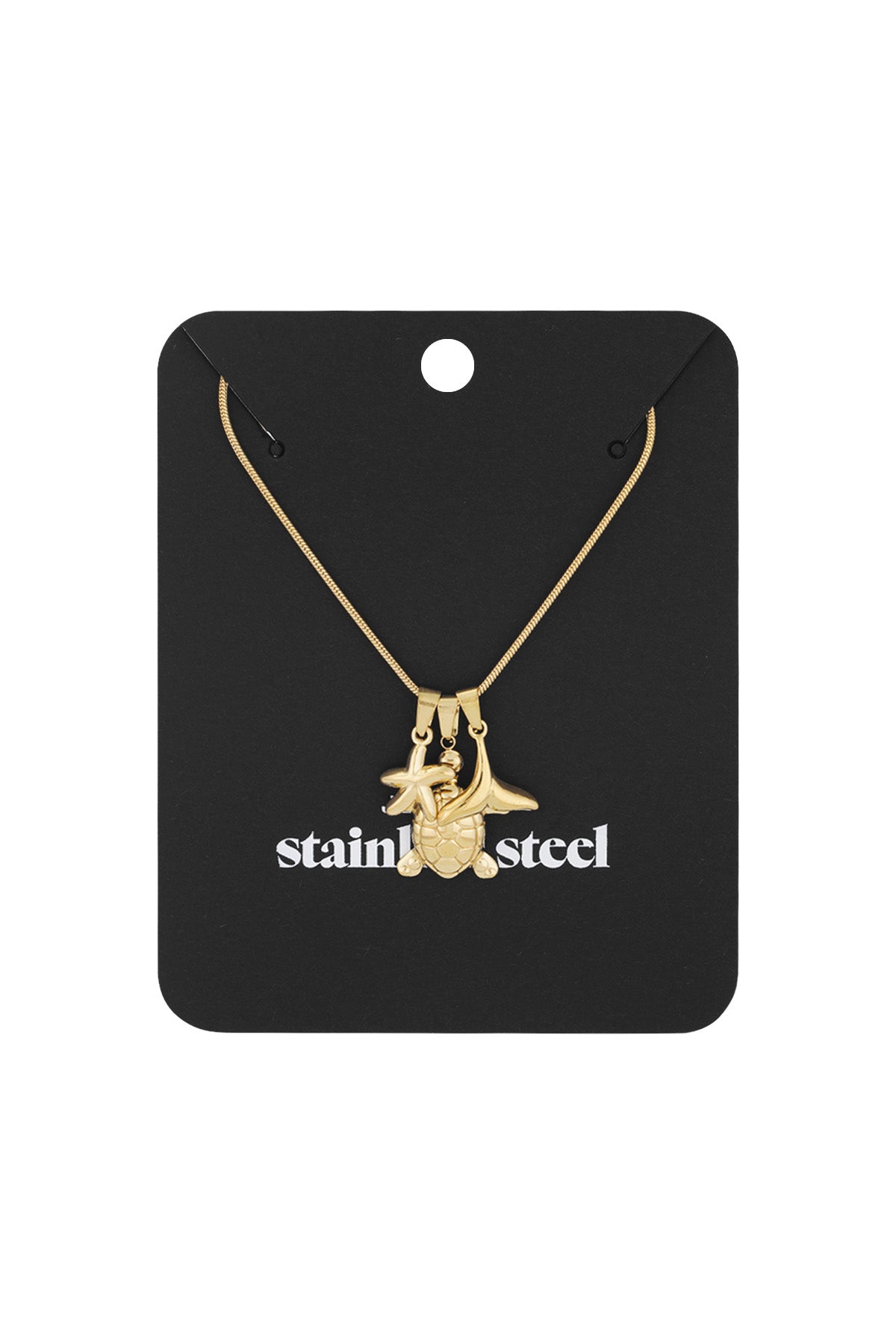 Sea Spirit Ketting – Oceaanbedels in Goudkleur