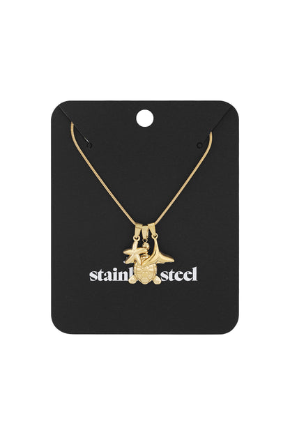 Sea Spirit Ketting – Oceaanbedels in Goudkleur