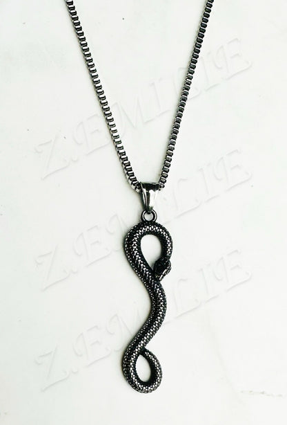 Zilveren Python Ketting – Unisex Slangenhanger 30 cm