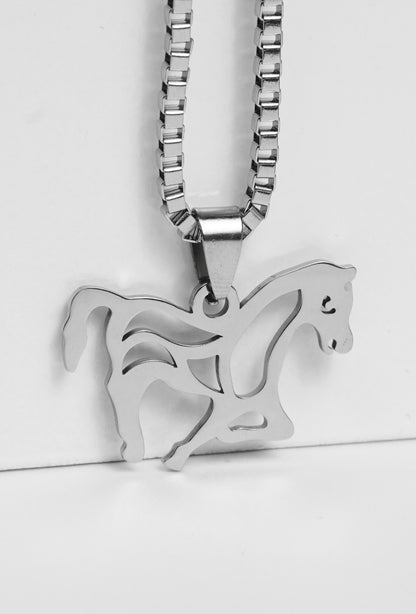 Zilverkleurige Ketting met Paard Hanger – Unisex