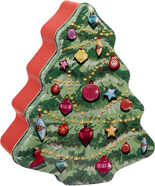 Kerstblik in kerstboomvorm van Clayre & Eef – koektrommel 14,5x8x6,5 cm