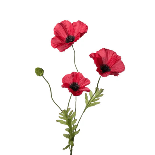 kunst klaproos rood poppy tak 63 cm decoratie bloem