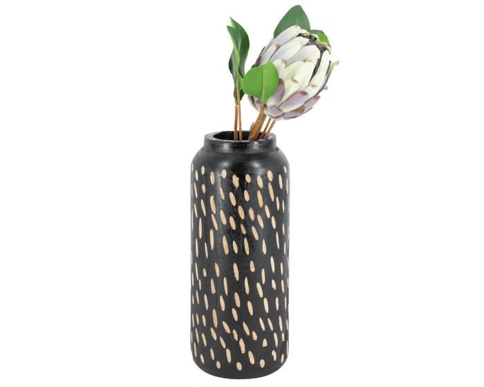 Lichtpaarse Protea kunsttak van 66 cm met exotische bloem en groene bladeren voor vazen en luxe bloemarrangementen
