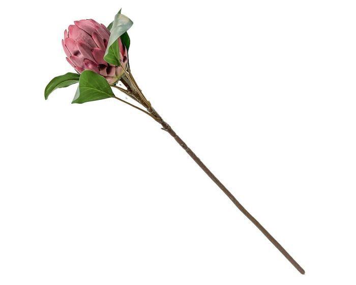 Luxe roze Protea kunsttak van 66 cm. Perfect voor tropische arrangementen, vazen en een boutique hotel uitstraling in huis.
