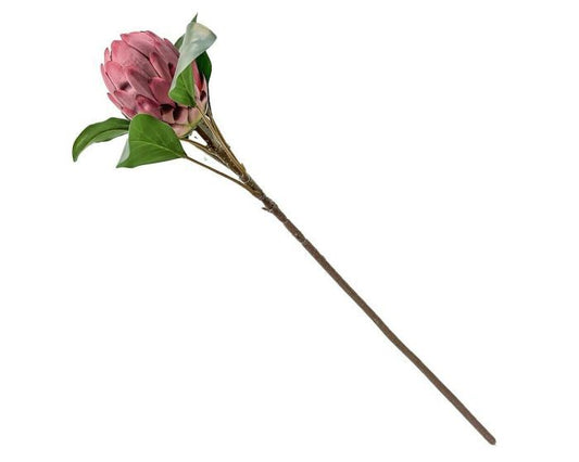 Luxe roze Protea kunsttak van 66 cm. Perfect voor tropische arrangementen, vazen en een boutique hotel uitstraling in huis.