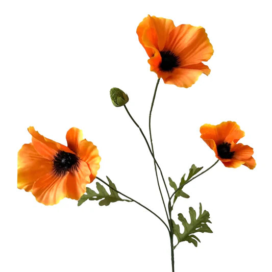 kunst klaproos oranje poppy tak 63 cm decoratie bloem
