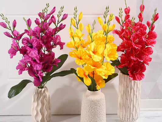 kunstbloemen fresia  boeket in vaas